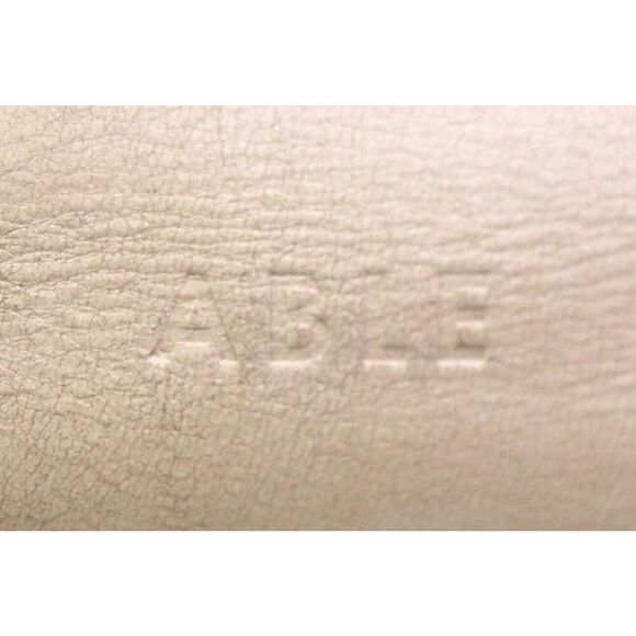 ABLE BRAZIL BEIGE REAL LEATHER ZIP TOP X-BODY PURSE SHOULDER BAG HANDBAG - Picture 7 of 16